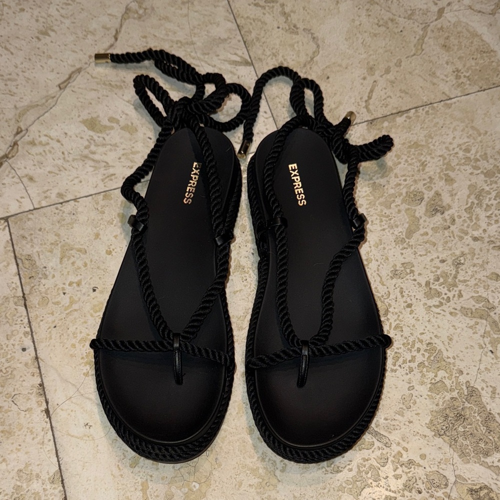 Express Women's Black Rope Sandals